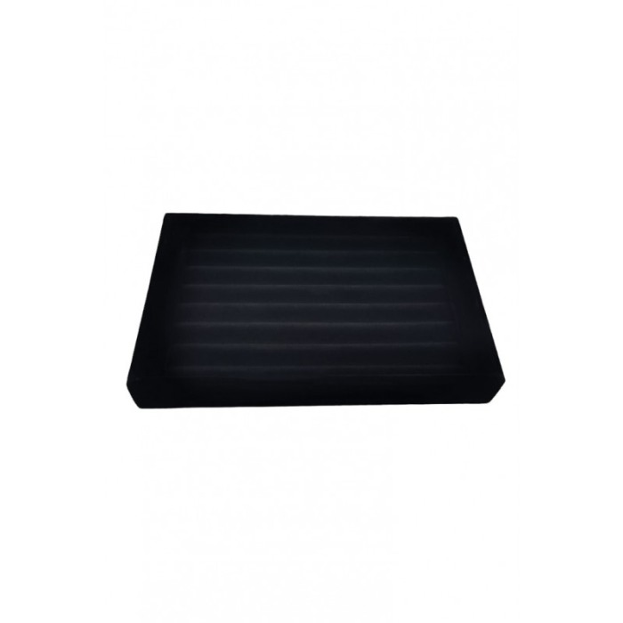 Suport organizator pentru inele sau alte accesorii mici BlackExposer, 7 randuri, catifea neagra, 22x14x3 cm, Doty®️ [3]