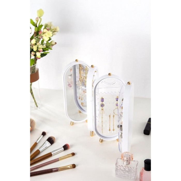 Suport pentru bijuterii deluxe Jewelry Cabinet Doty®, dulapior, oglinda, depozitare/expunere, plastic, 11,5x23,5 x 6,5 cm [2]