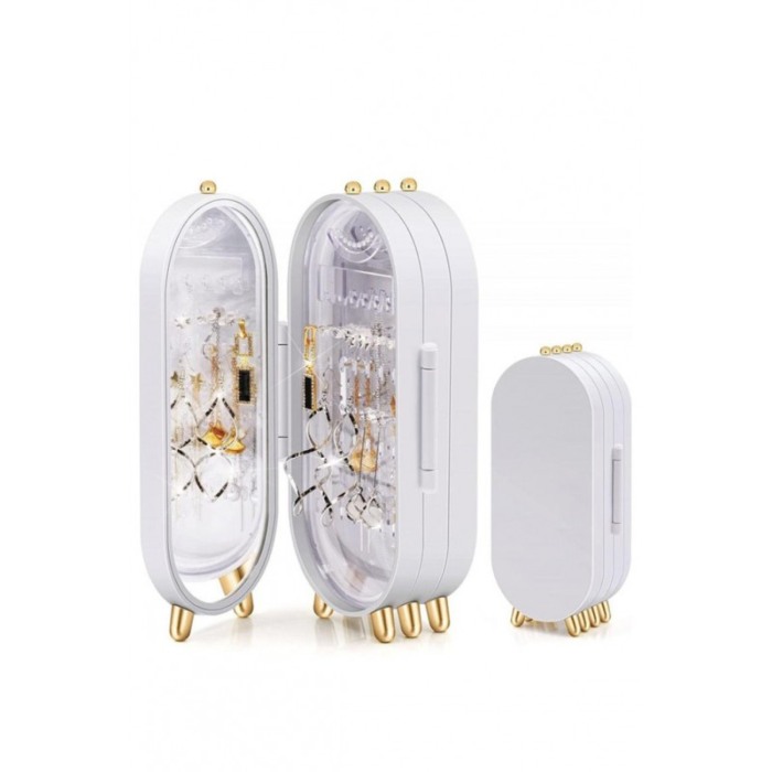 Suport pentru bijuterii deluxe Jewelry Cabinet Doty®, dulapior, oglinda, depozitare/expunere, plastic, 11,5x23,5 x 6,5 cm [1]