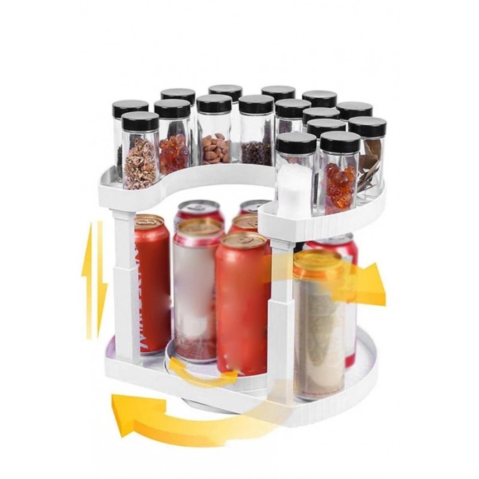 Suport pentru condimente Twisted Spices, practic, rotativ, usor de organizat, 32x27 cm, alb fildes, Doty®️ [7]