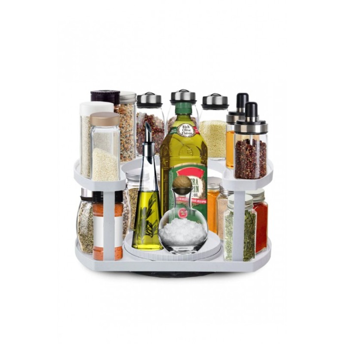 Suport pentru condimente Twisted Spices, practic, rotativ, usor de organizat, 32x27 cm, alb fildes, Doty®️ [5]