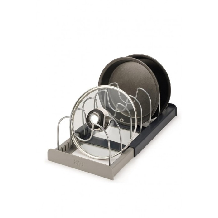 Suport pentru oale si capace PotSpace Doty®, reglabil, lungime maxima 56 cm, 7 separatoare, gri [1]