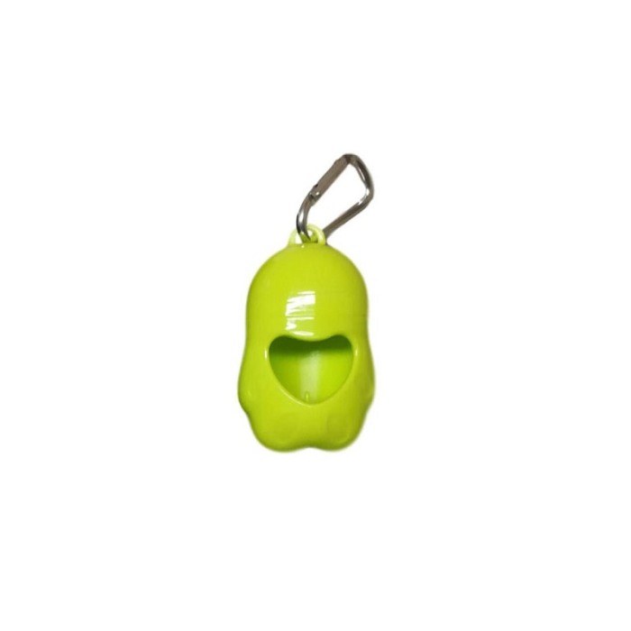 Suport pentru saculeti menajeri pentru caini HygienePaw, 5 seturi inclusi, cu carabina de prindere, verde/negru, 8 cm, Doty®️ [2]