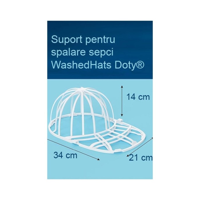 Suport pentru spalare sepci WashedHats Doty®, Polipropilena, rezistent, 34x21x14 cm, alb [4]