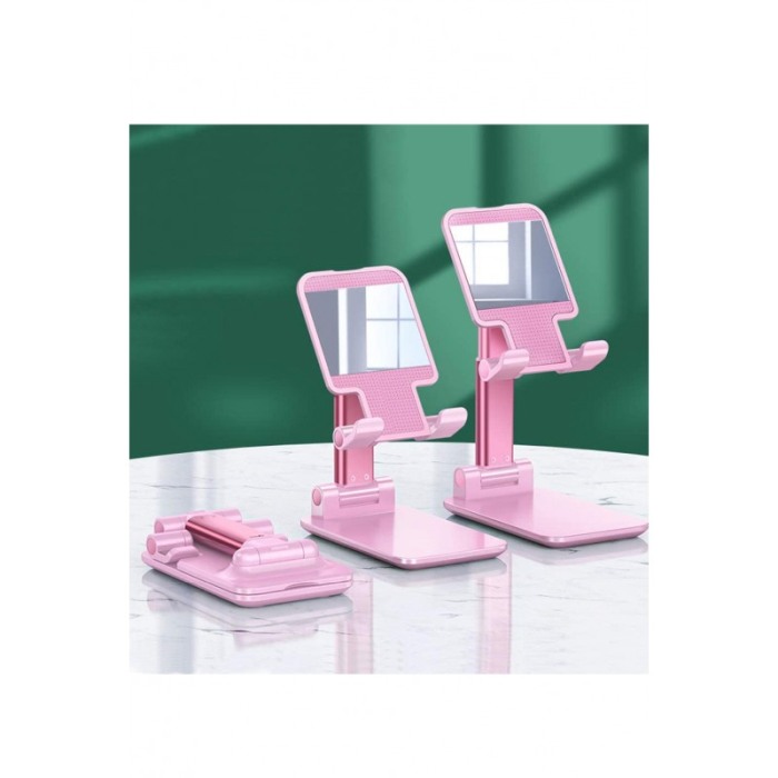 Suport pentru telefon sau tableta FabMirroring cu oglinda,roz [3]