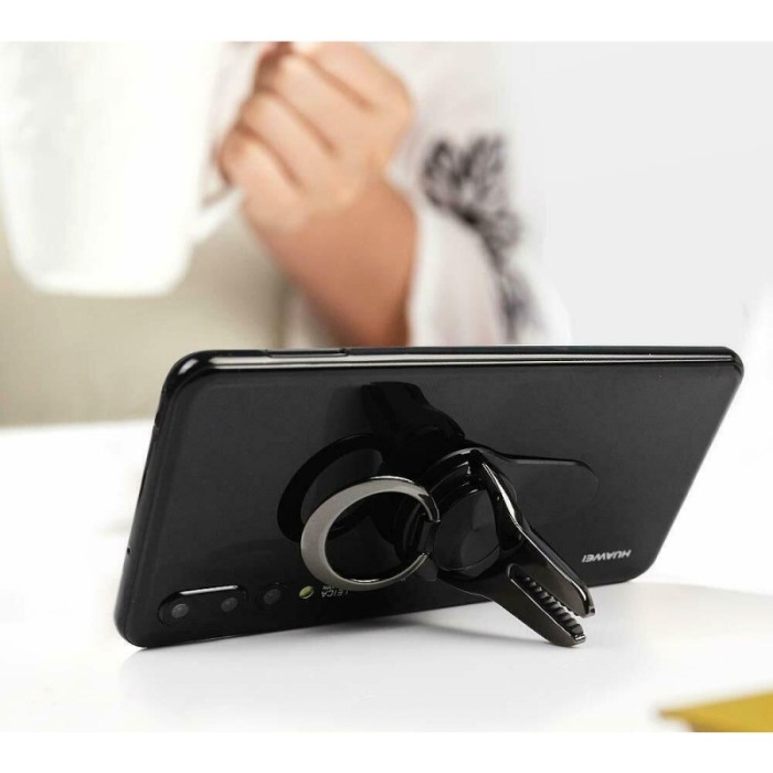 Suport pentru telefon tip Ring Holder 2 in 1 , inel cu rotatie 360, suport auto , Albastru [4]