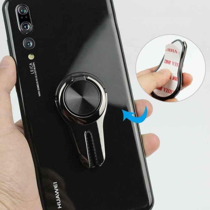Suport pentru telefon tip Ring Holder 2 in 1 , inel cu rotatie 360, suport auto , Negru [2]
