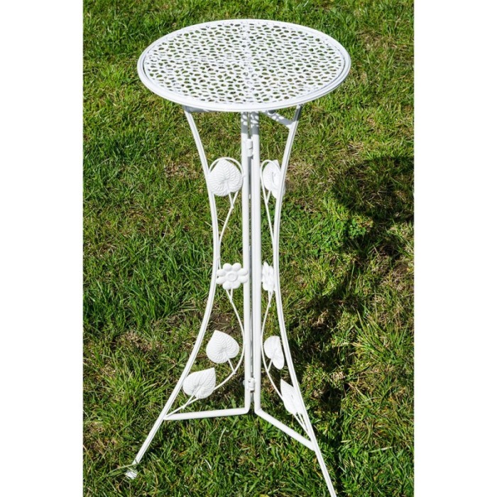 Suport Petalize pentru aranjamente florare sau ghiveci, metal, pliabil,rezistent, 72 cm , alb, design creativ, [4]