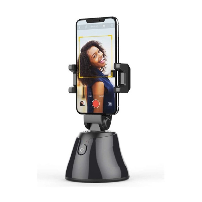 Suport Robot Phone Holder, inteligent, rotatie automata 360 ,functioneaza cu baterii, portabil, negru [6]