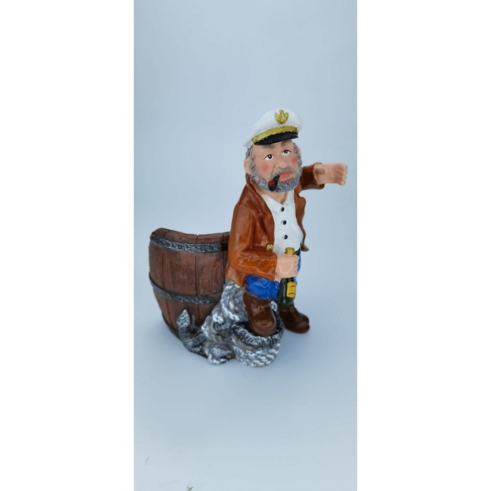 Suport sticla de vin, figurina marinar si butoi de vin , suport pentru pahar,material rasina,23 cm, doty [4]