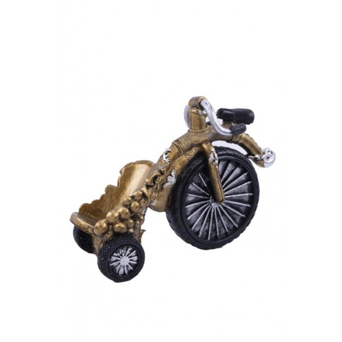 Suport sticla de vin premium Dyonysos,model tricicleta vintage, ceas incorporat, confectionat din rasina,lucrat manual cu atenti [5]