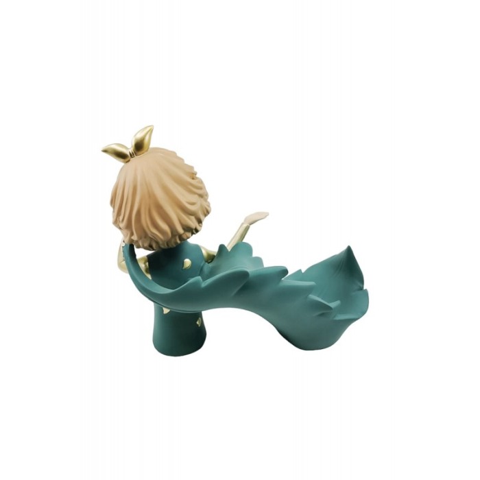 Suport sticla de vin The Boy With Wine, lucrat manual din rasina, model bust de barbat, verde, 25x26 cm [4]