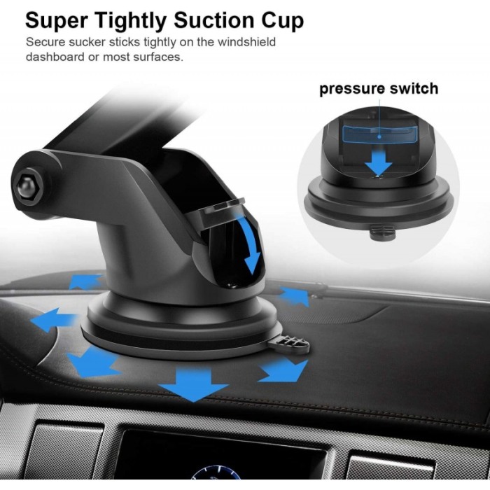 Suport telefon pentru auto cu incarcare wireless cu ventuza si clema grila ventilatie, Car Wireless Rapid Charger Full-Automatic [3]
