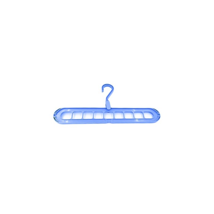 Suport umerase pentru organizarea hainelor MultiHanger Doty.ro®, 9 spatii, 32 cm, albastru, design creativ [6]