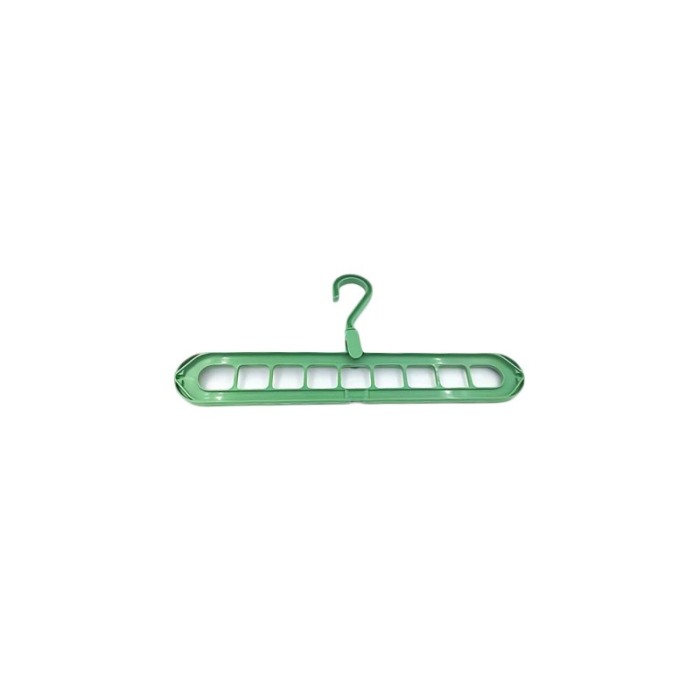 Suport umerase pentru organizarea hainelor MultiHanger Doty.ro®, 9 spatii, 32 cm, verde, design creativ [4]