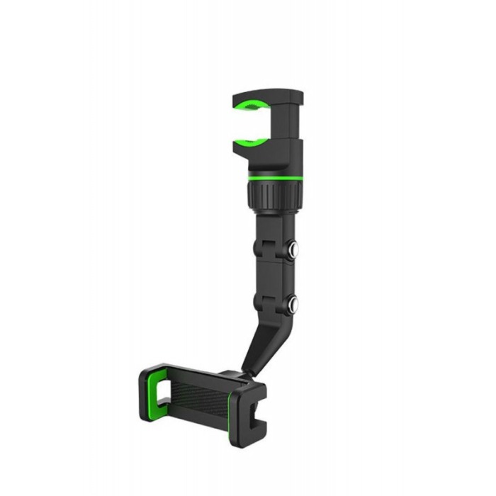 Suport universal PhoneClip 360 de grade, pentru oglinda retrovizoare, usor de montat, sigur, negru/verde [3]