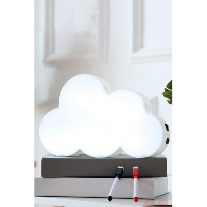 Tabla iluminata CloudsMessage, tip lampa de veghe, USB inclus, 18x30 cm, alb, Doty®️ [5]
