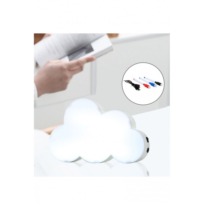 Tabla iluminata CloudsMessage, tip lampa de veghe, USB inclus, 18x30 cm, alb, Doty®️ [7]