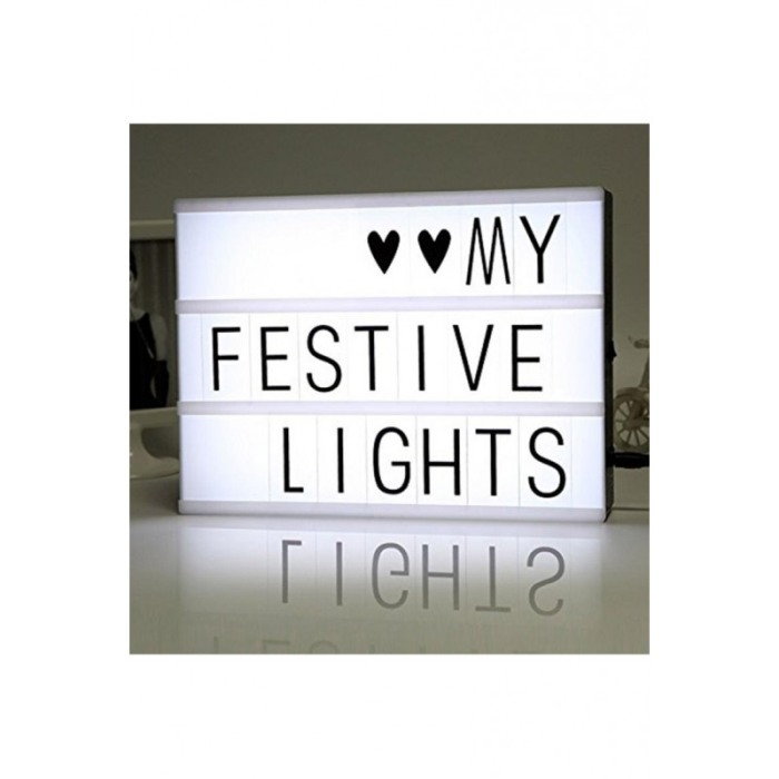 Tabla iluminata MessageLights, tip lampa de veghe, litere si simboluri incluse, reincarcabila, USB inclus, 23x30 cm, alb, Doty®️ [3]