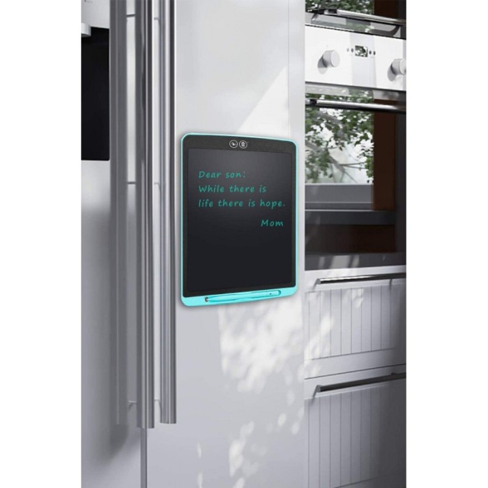 Tableta LCD desenat si scris, 12", pentru copii sau grafica , cu buton stergere si buton stergere partiala, turcoaz/negru, Doty [4]