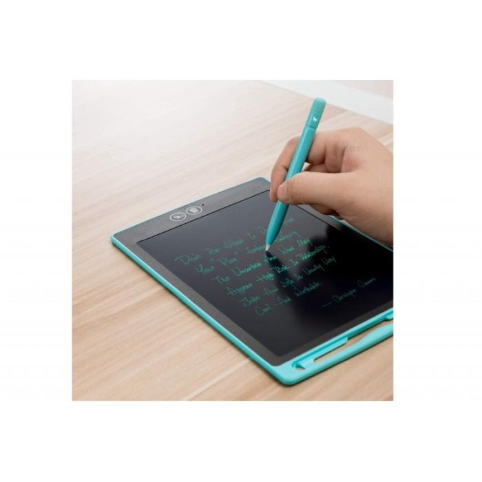 Tableta LCD desenat si scris, 12", pentru copii sau grafica , cu buton stergere si buton stergere partiala, turcoaz/negru, Doty [3]