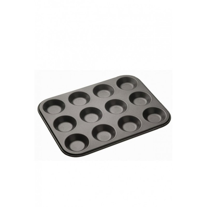 Tava de copt pentru mini-prajituri BackON Doty®, din otel carbon, 12 spatii, 35x26x3 cm, gri [8]