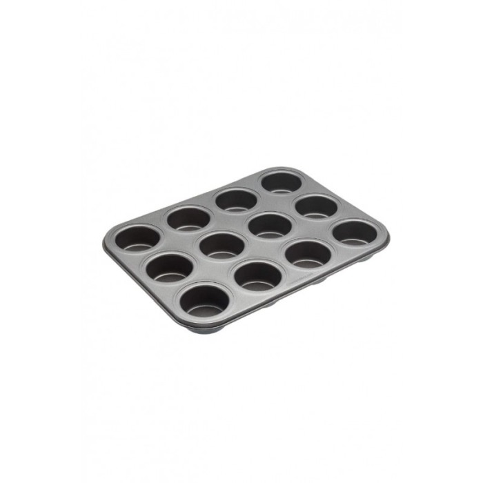 Tava de copt pentru mini-prajituri BackON Doty®, din otel carbon, 12 spatii, 35x26x3 cm, gri [5]