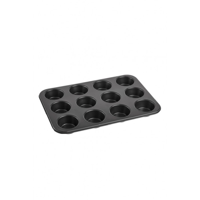 Tava de copt pentru mini-prajituri BackON Doty®, din otel carbon, 12 spatii, 35x26x3 cm, gri [7]