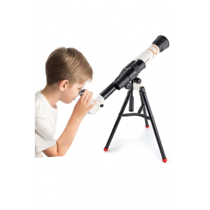 Telescop de jucarie UniverseView, acesorii inclus, trepied inclus, sticla optica, negru/alb [2]