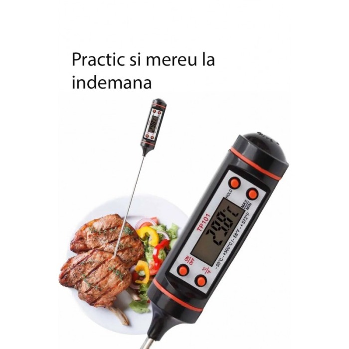 Termometru alimentar HeatOn TP101 Dao C/F, tija inox, baterie inclusa, 23 cm, negru, Doty® [6]