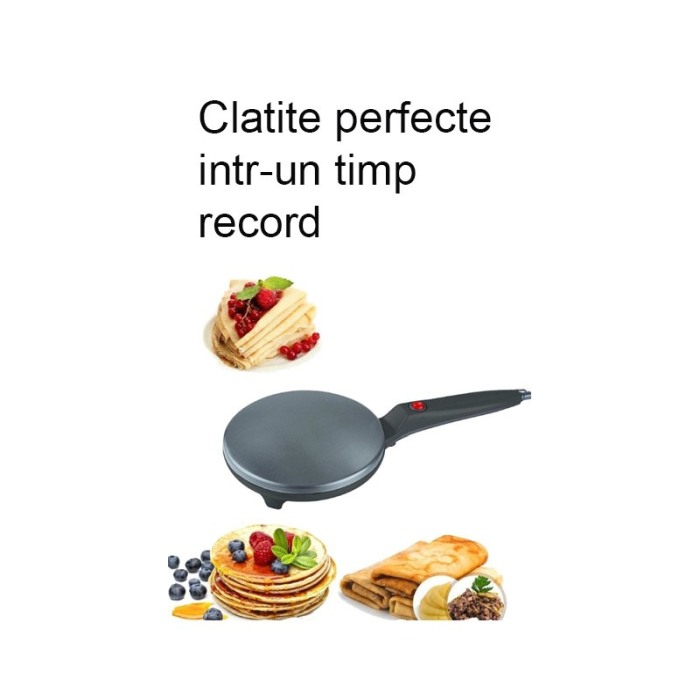 Tigaia electrica pentru clatite HomeCrepes Doty®, practica, suprafata antiaderenta, bol inclus, 20 cm, negru [7]