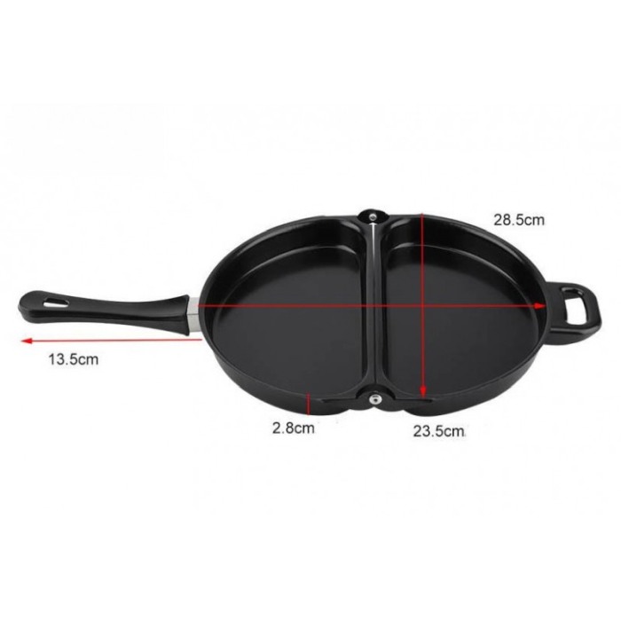 Tigaie Breakfast pliabila, usor de folosit si de curatat ,forma ovala,marime medie, negru,doty [2]