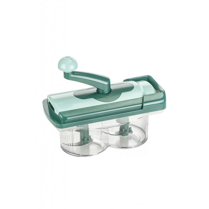 Tocator de bucatarie Perfectly Chopped, tip blender, manual, 6 lame, recipient, toaca si marunteste, 27x13 cm, verde, Doty® [1]