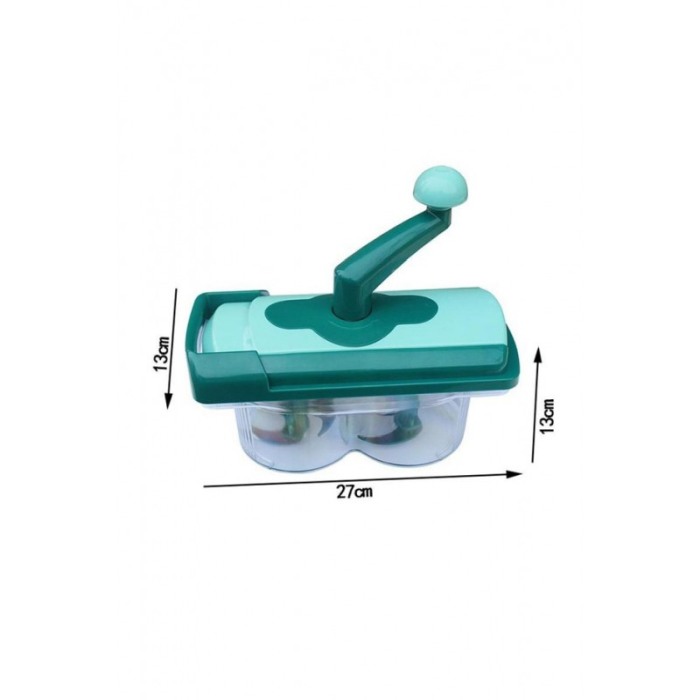 Tocator de bucatarie Perfectly Chopped, tip blender, manual, 6 lame, recipient, toaca si marunteste, 27x13 cm, verde, Doty® [2]