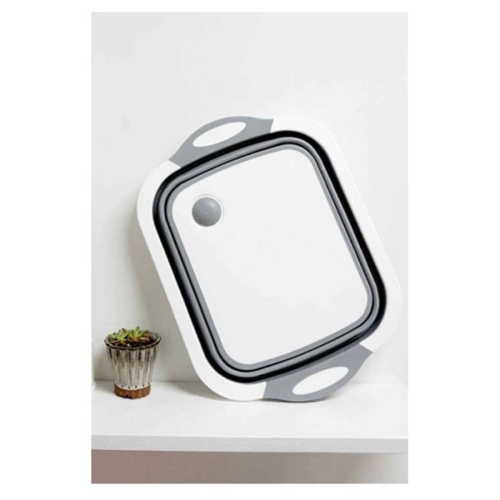 Tocator multifunctional 3 in 1, vas pentru legume si fructe, tocator sau cos depozitare, alb/gri, doty [3]