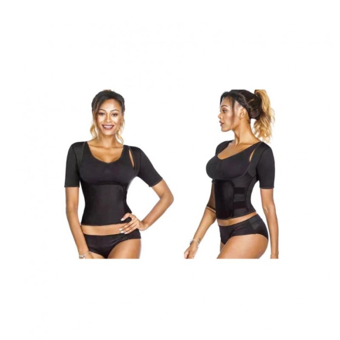 Tricou cu centura Instant Fit, tip sauna pentru slabit si modelarea taliei din neopren,2XL,negru [4]
