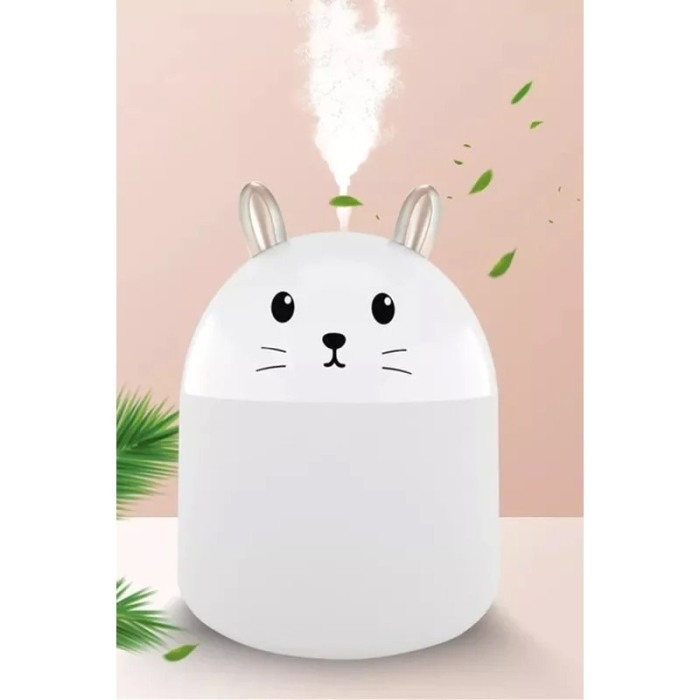 Umidifcator Little Rabbit portabil,lumina ambientala,reincarcabil,250 ml, 12 cm, alb [1]
