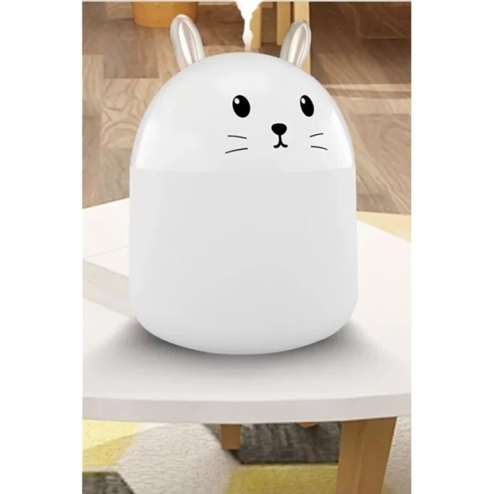 Umidifcator Little Rabbit portabil,lumina ambientala,reincarcabil,250 ml, 12 cm, alb [3]