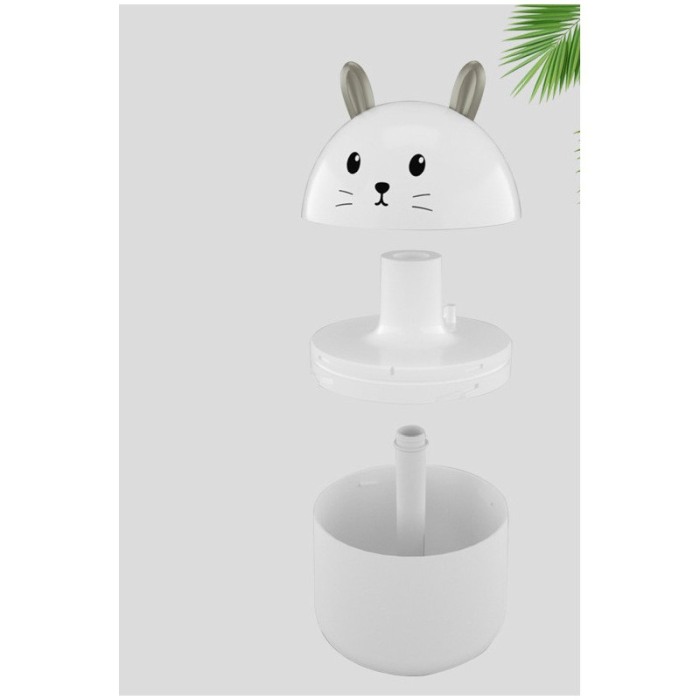 Umidifcator Little Rabbit portabil,lumina ambientala,reincarcabil,250 ml, 12 cm, alb [4]