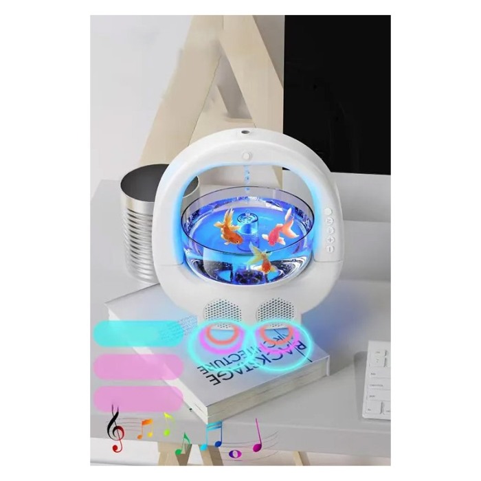 Umidificator 4in1 GoldFish Umidify Doty®, bol pentru pesti, conectare prin Bluetooth, lumini ambientale, boxa incorporata, alb [6]
