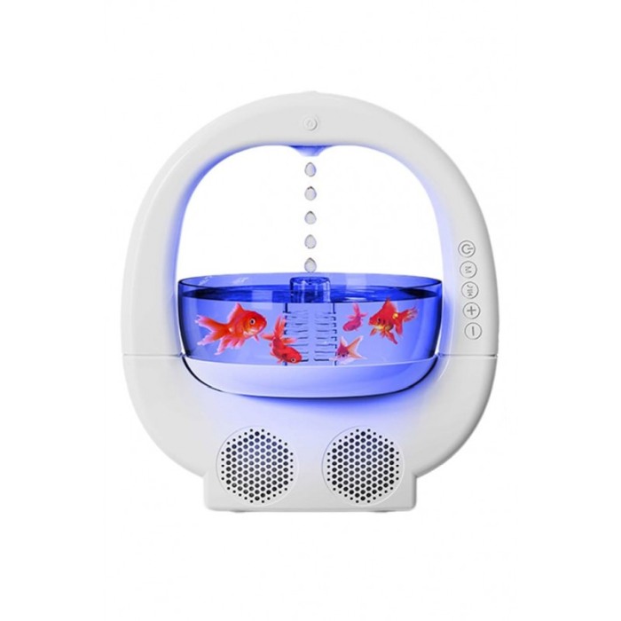 Umidificator 4in1 GoldFish Umidify Doty®, bol pentru pesti, conectare prin Bluetooth, lumini ambientale, boxa incorporata, alb [1]