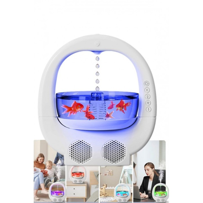 Umidificator 4in1 GoldFish Umidify Doty®, bol pentru pesti, conectare prin Bluetooth, lumini ambientale, boxa incorporata, alb [8]