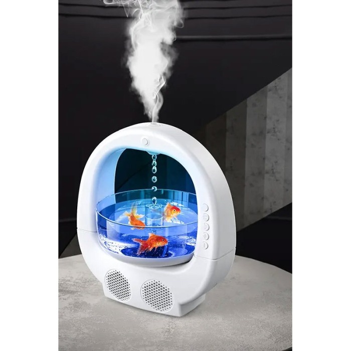 Umidificator 4in1 GoldFish Umidify Doty®, bol pentru pesti, conectare prin Bluetooth, lumini ambientale, boxa incorporata, alb [5]
