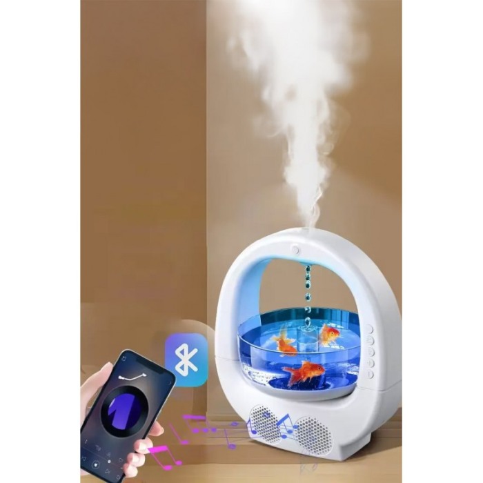 Umidificator 4in1 GoldFish Umidify Doty®, bol pentru pesti, conectare prin Bluetooth, lumini ambientale, boxa incorporata, alb [9]