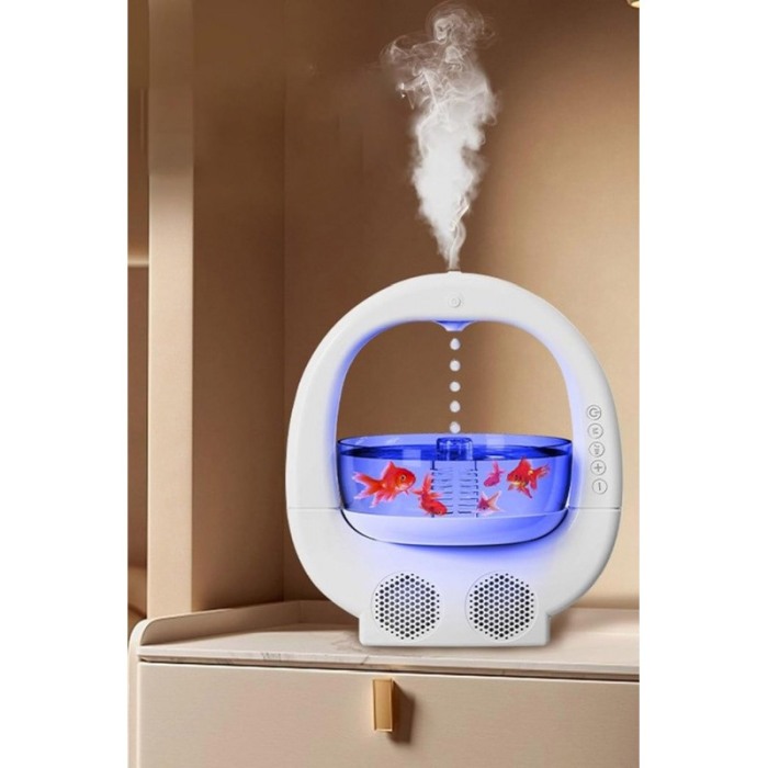 Umidificator 4in1 GoldFish Umidify Doty®, bol pentru pesti, conectare prin Bluetooth, lumini ambientale, boxa incorporata, alb [4]