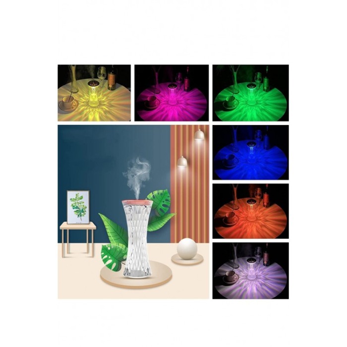 Umidificator de aer 2 in 1 Atmosphere Light, 270 ml, 86x86x193 mm, lampa multicolora, RGB, accente aramii, Doty®️ [8]