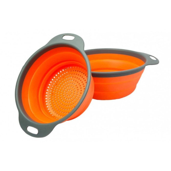 Vas strecuratoare pliabil pentru fructe si legume, silicon, material rezistent, usor de folosit si de curatat,30 x 10 cm, portoc [5]