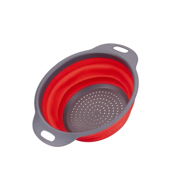 Vas strecuratoare pliabil pentru fructe si legume, silicon, material rezistent, usor de folosit si de curatat,30 x 10 cm, rosu/g [2]