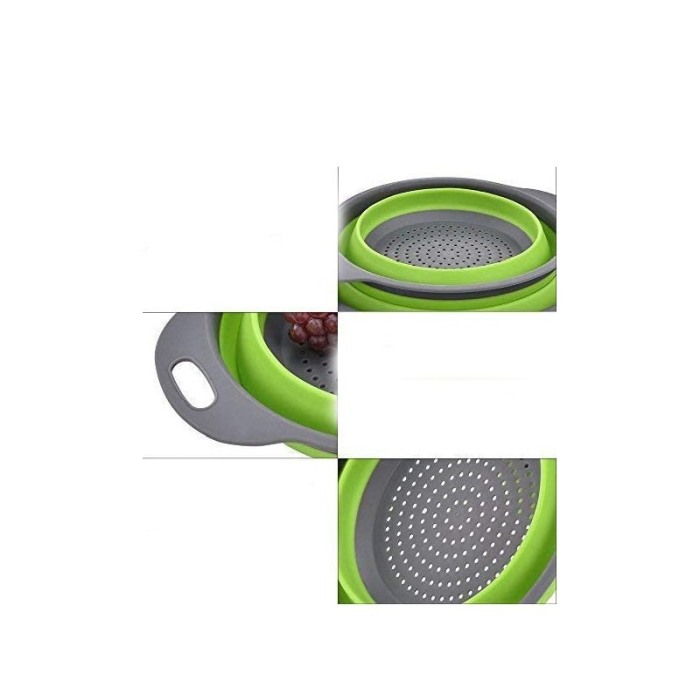 Vas strecuratoare pliabil pentru fructe si legume, silicon, material rezistent, usor de folosit si de curatat,30 x 10 cm, verde/ [2]