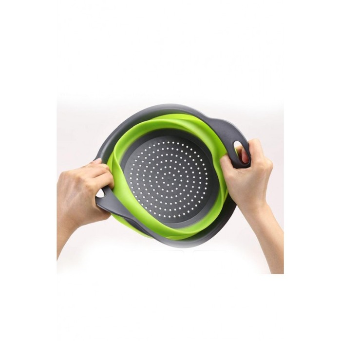 Vas strecuratoare pliabil pentru fructe si legume, silicon, material rezistent, usor de folosit si de curatat,30 x 10 cm, verde/ [3]